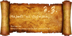 Hajmási Zulejka névjegykártya